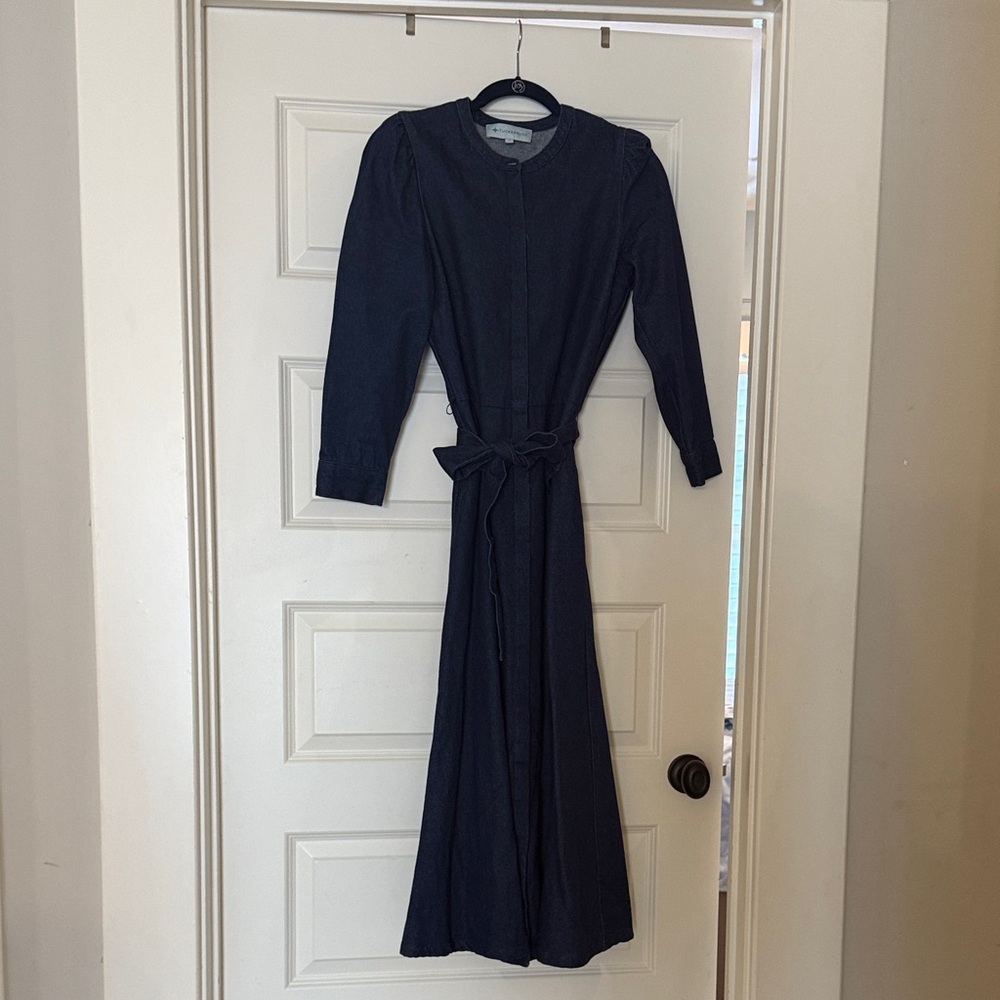 Tuckernuck Denim Belted Long Sleeve  Maxi Dress- NWOT